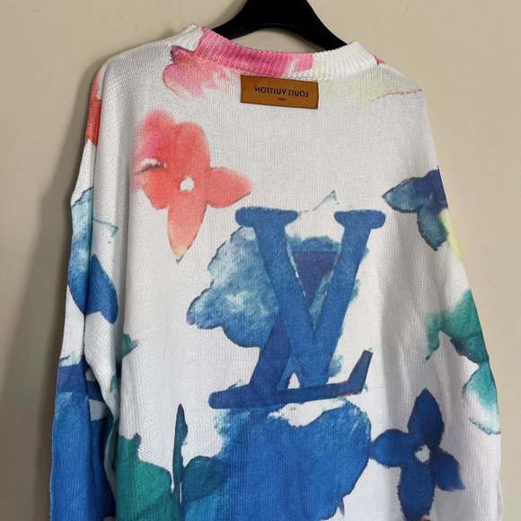 Oversized Watercolor Monogram Sweatshirt Sz M - Picture 4 of 4